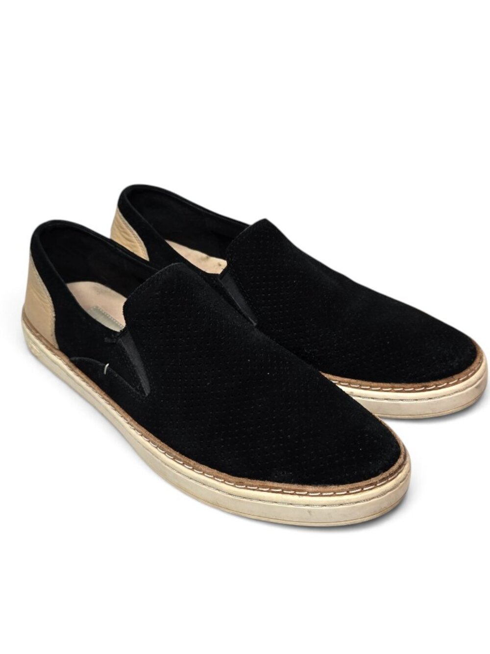 Ugg Adley Perforated Suede Slip On Loafers Womens Black Breathable 9